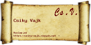 Csiky Vajk névjegykártya